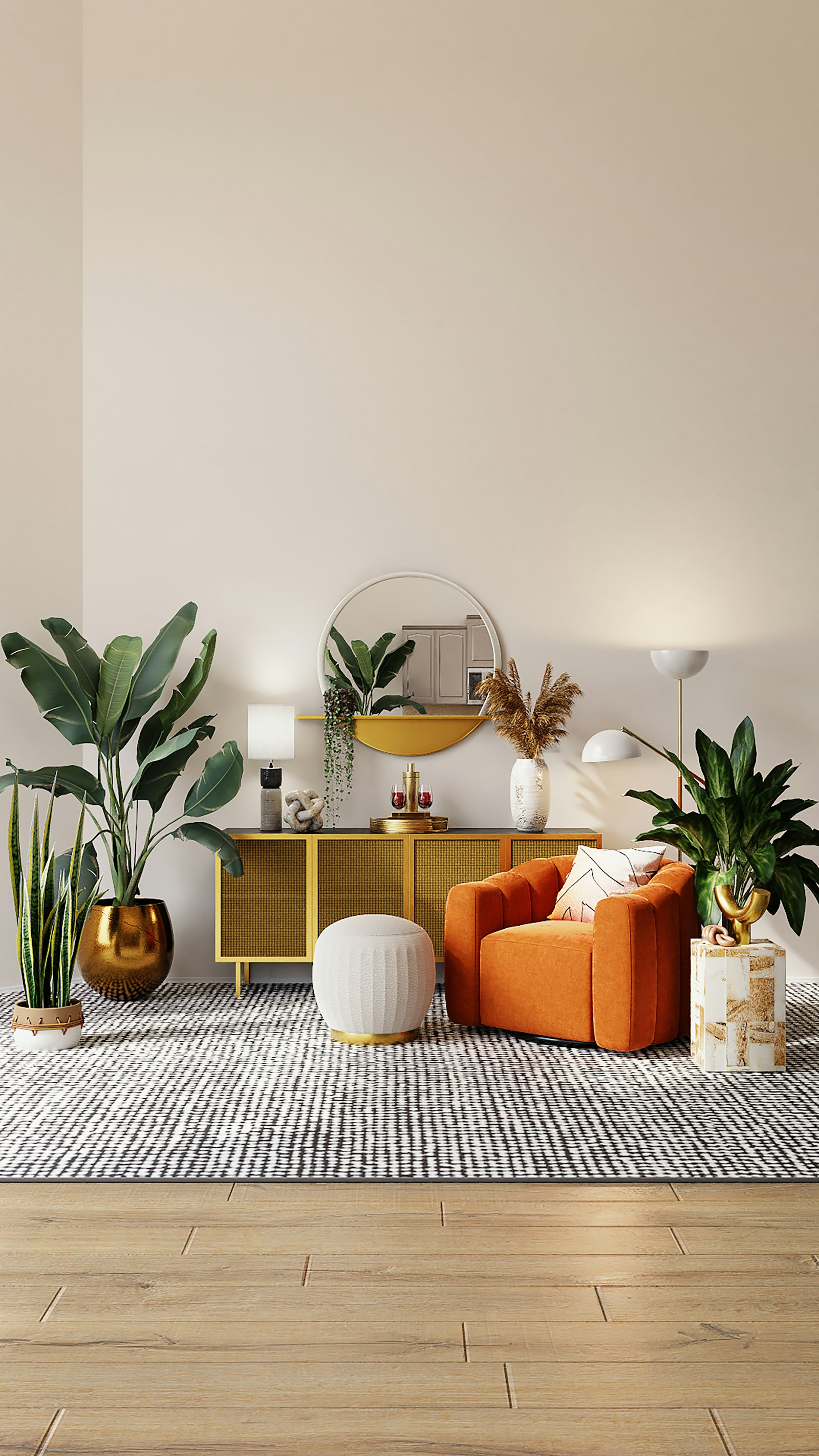 A warm, calm living room
